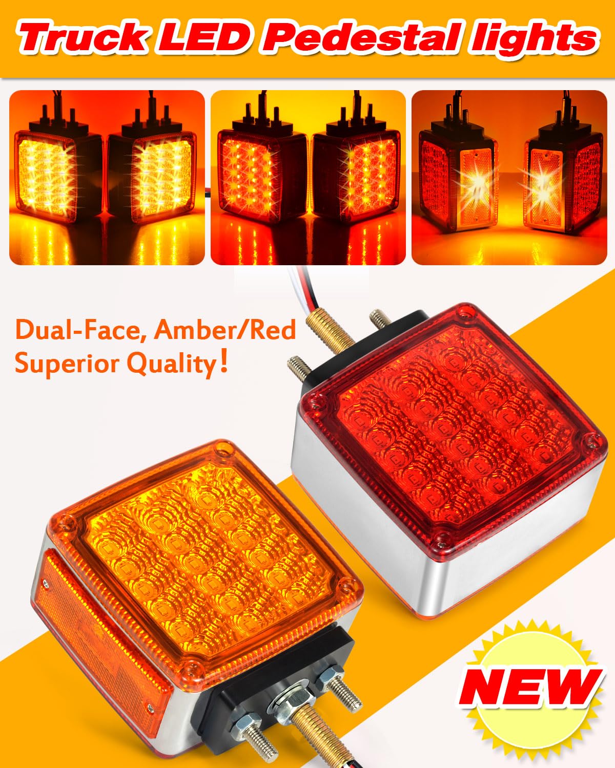 Aukmak side profile pedestal lamp mounted on fender illustrating compact footprint benefit