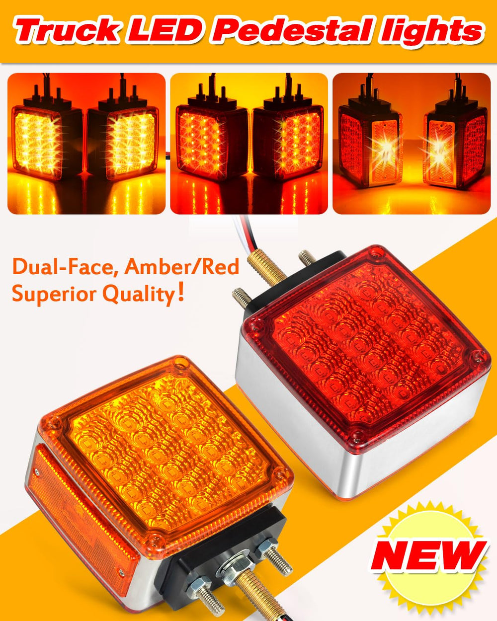 Aukmak side profile pedestal lamp mounted on fender illustrating compact footprint benefit