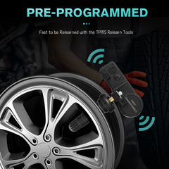 AULINK sensor mounted on car wheel showing correct installation and safety