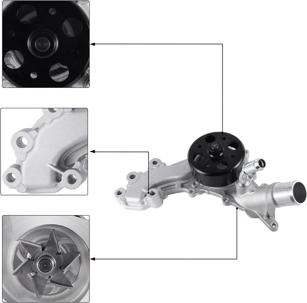 AULINK water pump rear mounting side displaying bolt holes for exact OEM alignment