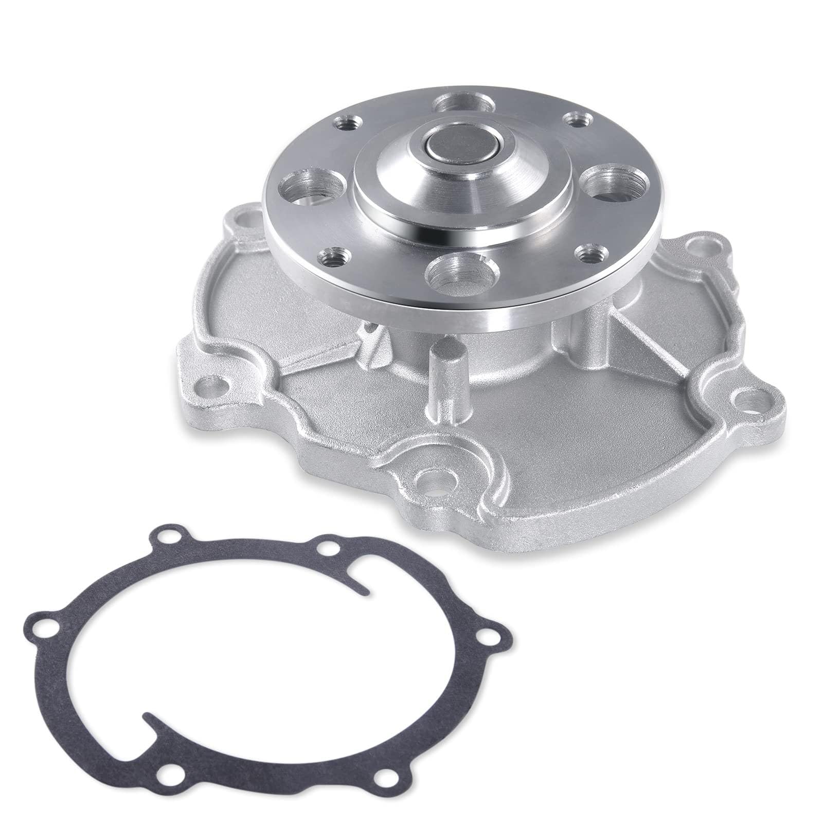 AULINK water pump front view showing mounting points and impeller for correct fit