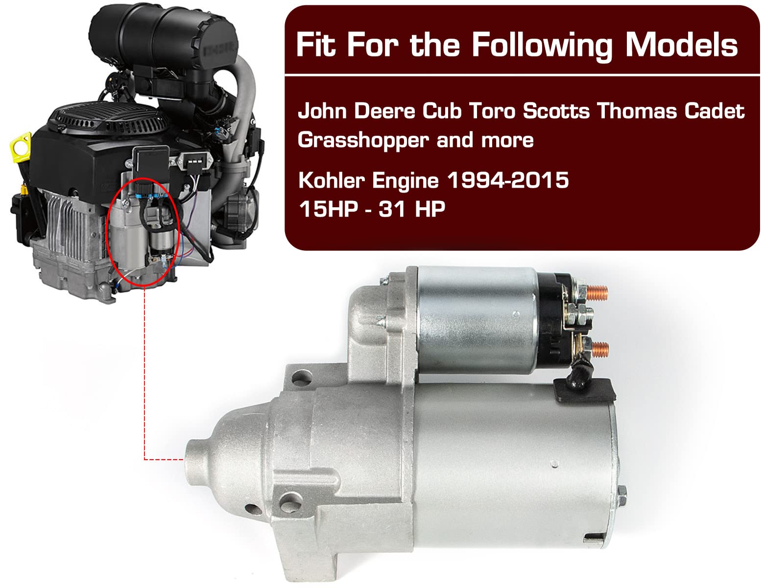 Aumtoni starter installed on mower demonstrating straightforward replacement