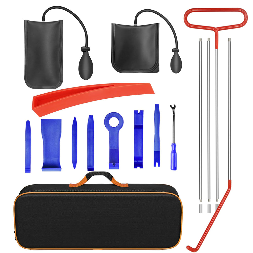 auomii front view of full 21-piece kit in storage bag showing portability and organization