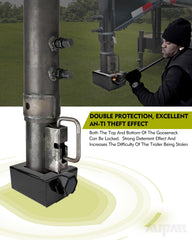 Aupar lock installed on trailer tube demonstrating secure fit and theft prevention