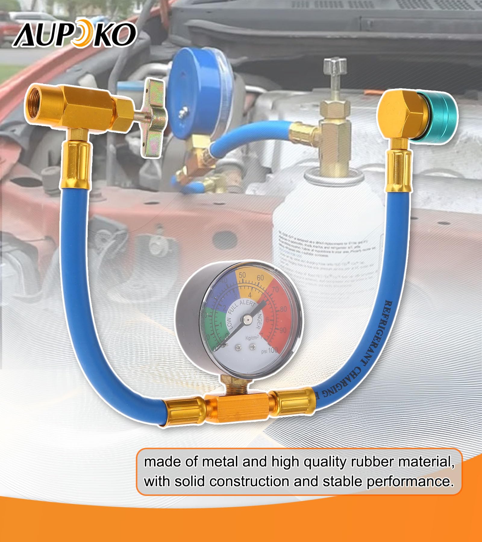 Aupoko 14mm low-side adapter close-up for easy vehicle port attachment benefit