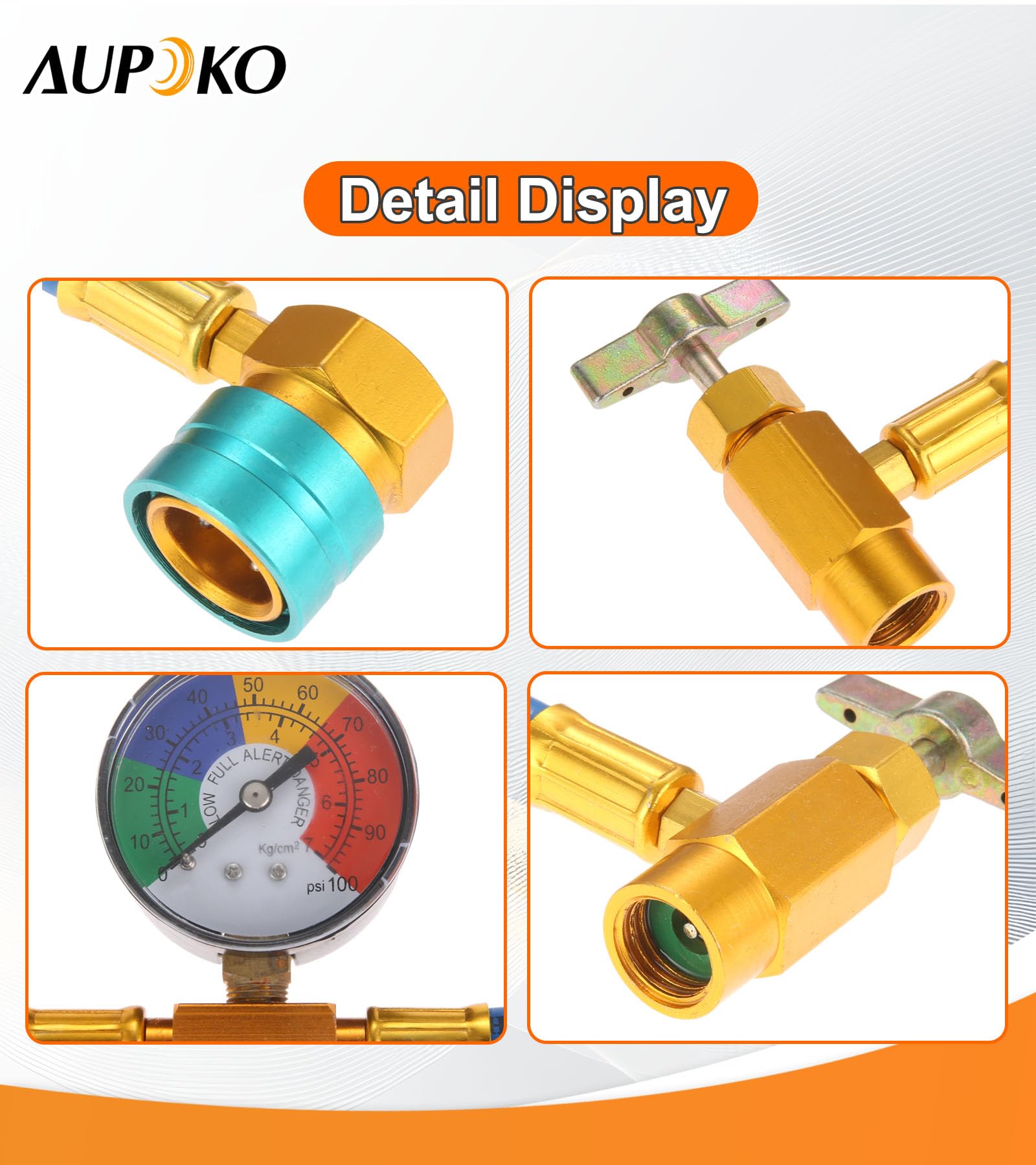 Aupoko kit connected to a car A/C low-side port demonstrating practical usage benefit
