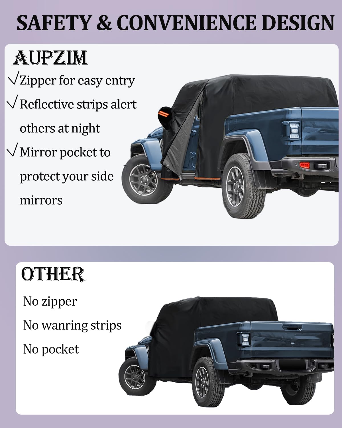 AUPZIMI mirror pocket close-up protecting side mirrors from damage