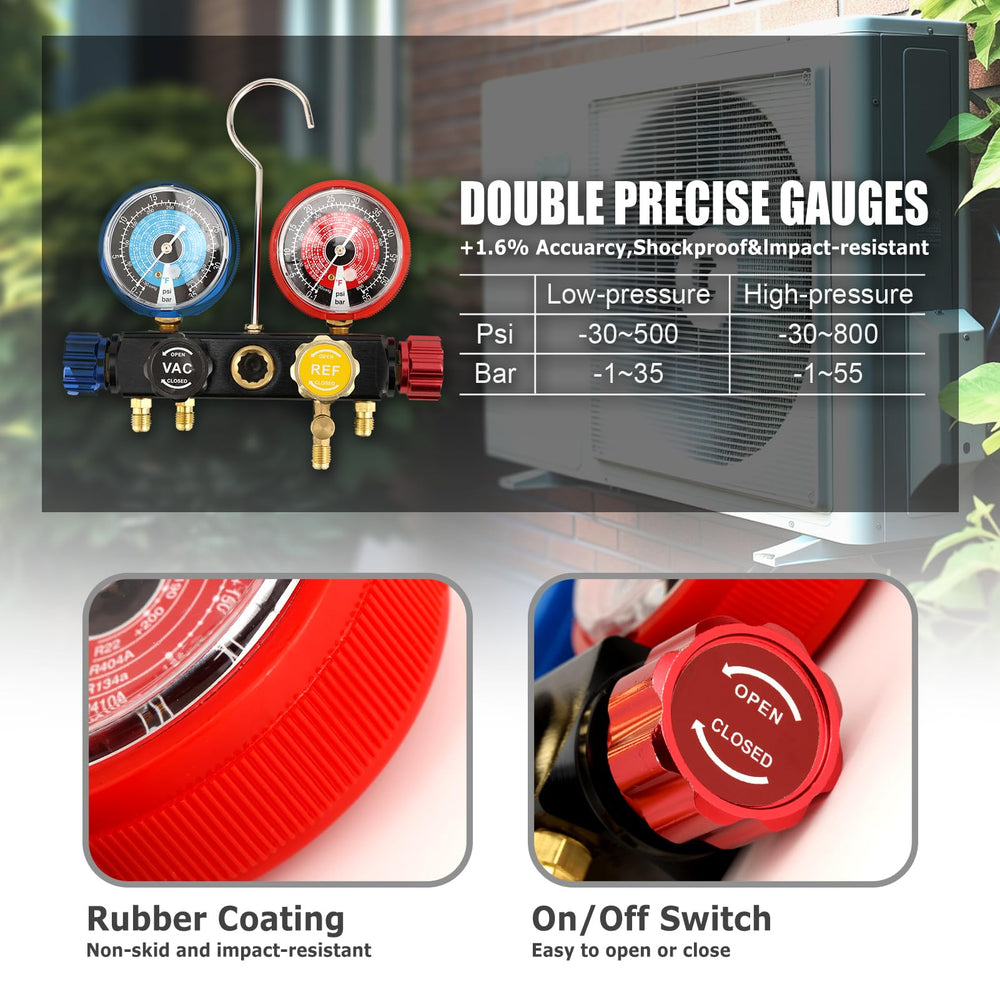 AURELIO TECH five-foot hoses laid out to show reach and flexible reinforced construction benefit