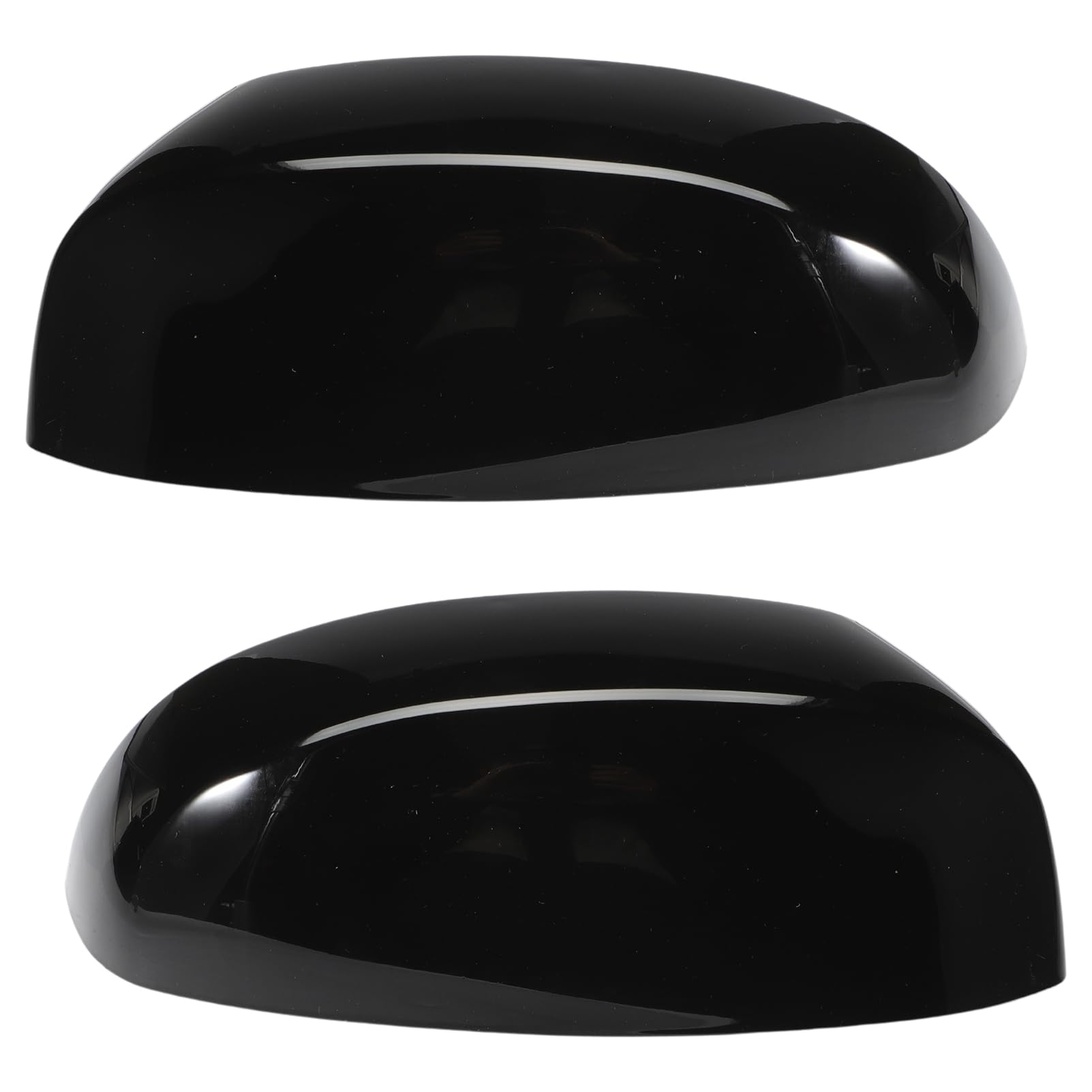 AUROLYNNE gloss black mirror caps front view showing smooth finish and restored look