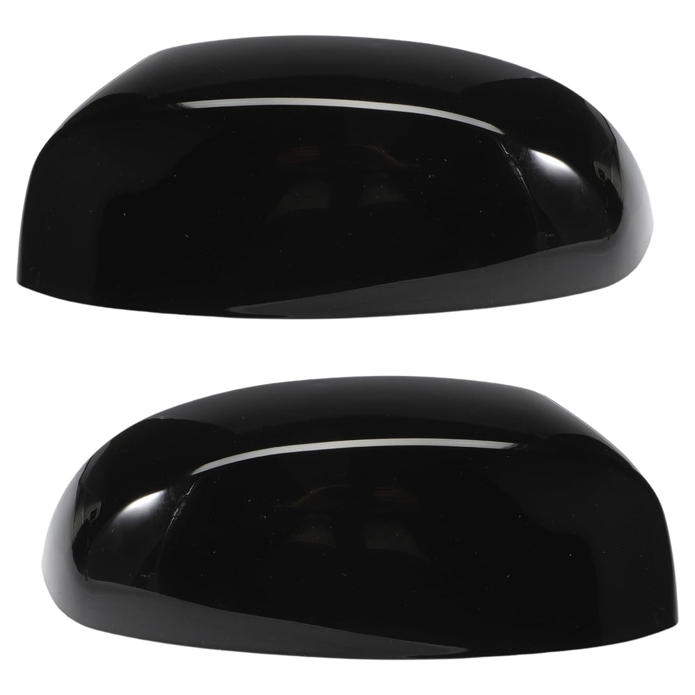 AUROLYNNE gloss black mirror caps front view showing smooth finish and restored look