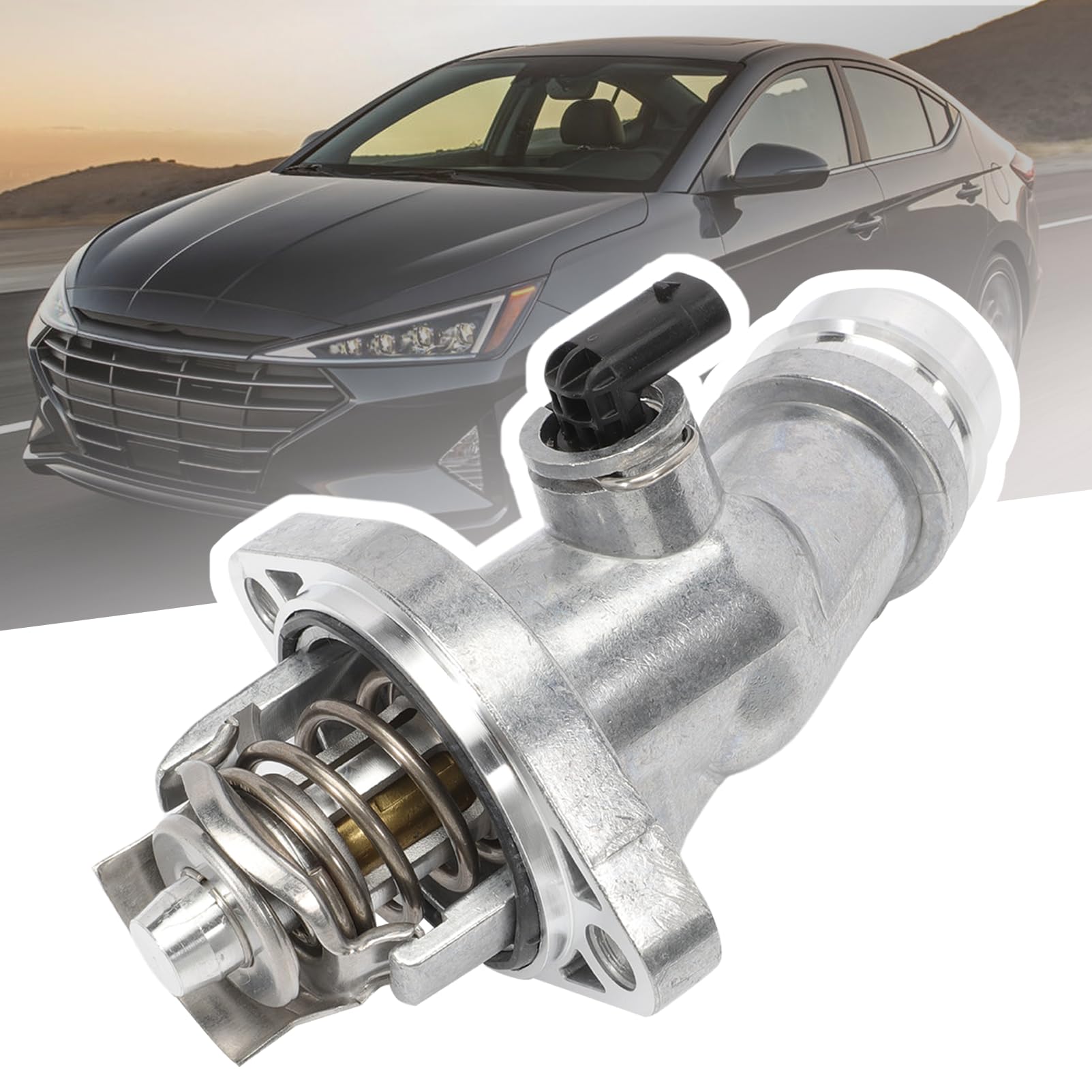 AUROLYNNE thermostat housing installed in engine bay for accurate replacement