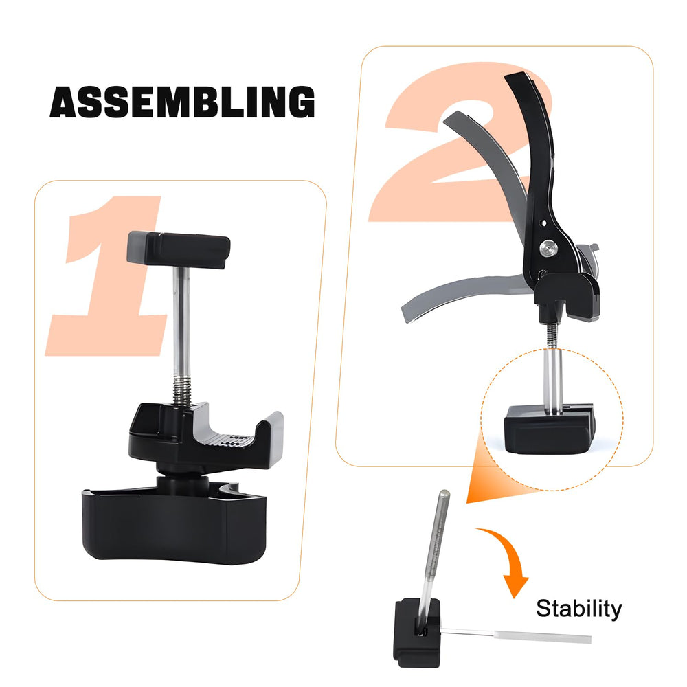 Aurorasters clamp installed on metal rod providing reinforced cover stability