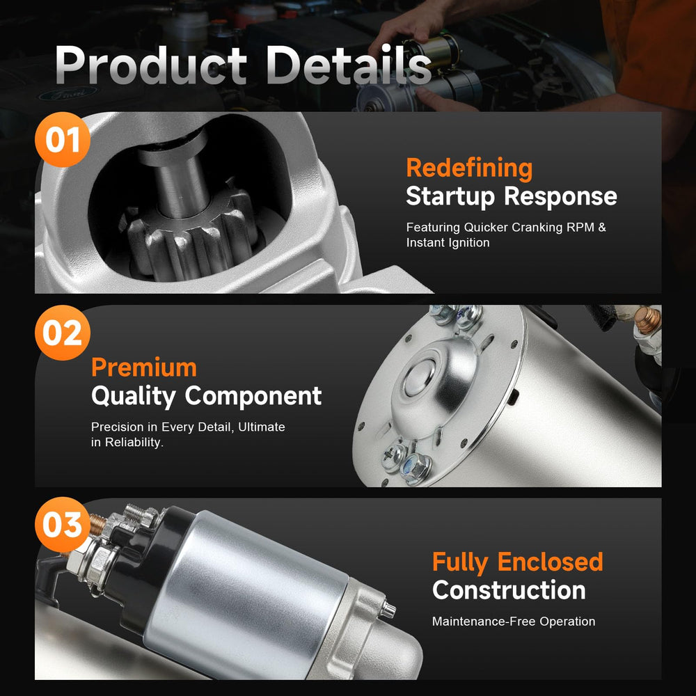 aurosant starter label and specs closeup showing part numbers for correct cross-reference