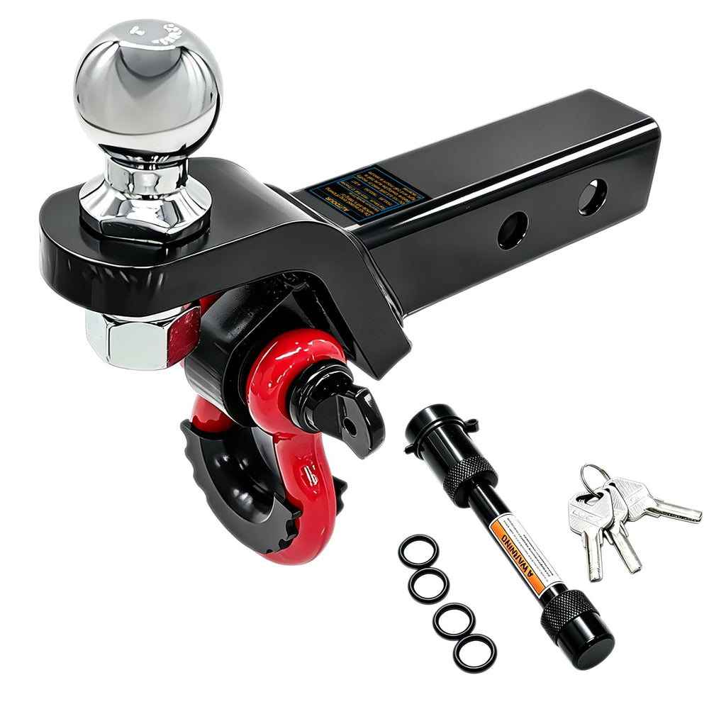 AUTDOUR front view of trailer hitch ball mount showing full assembly and durability