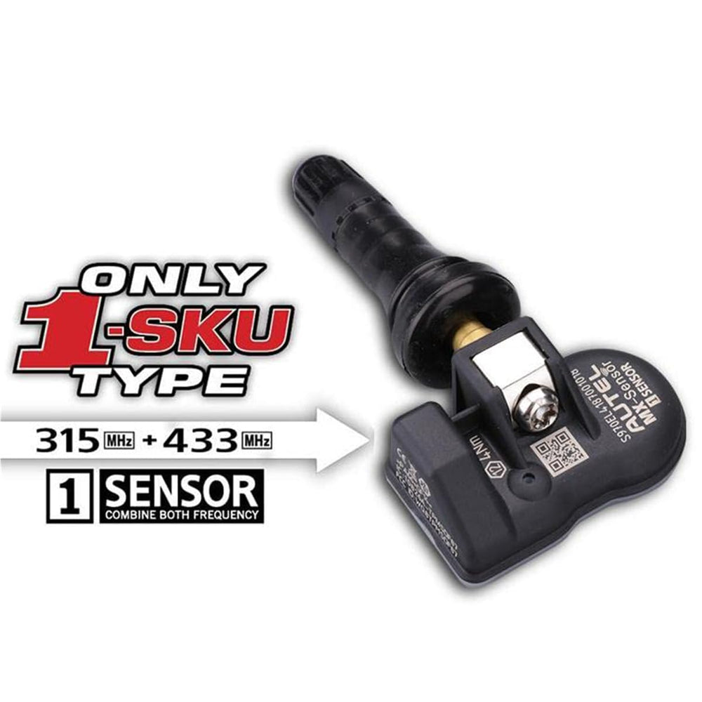 Autel sensor press-button detail demonstrating valve swap feature for quick service