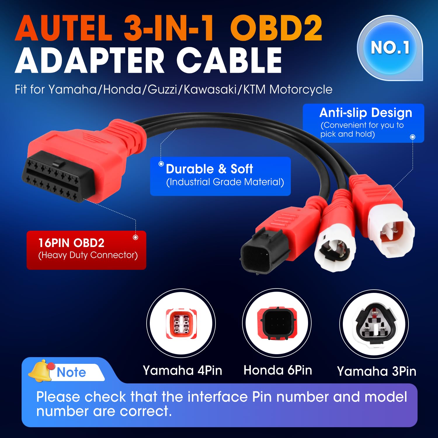 Autel 4‑pin connector detail highlighting secure fit and quality materials