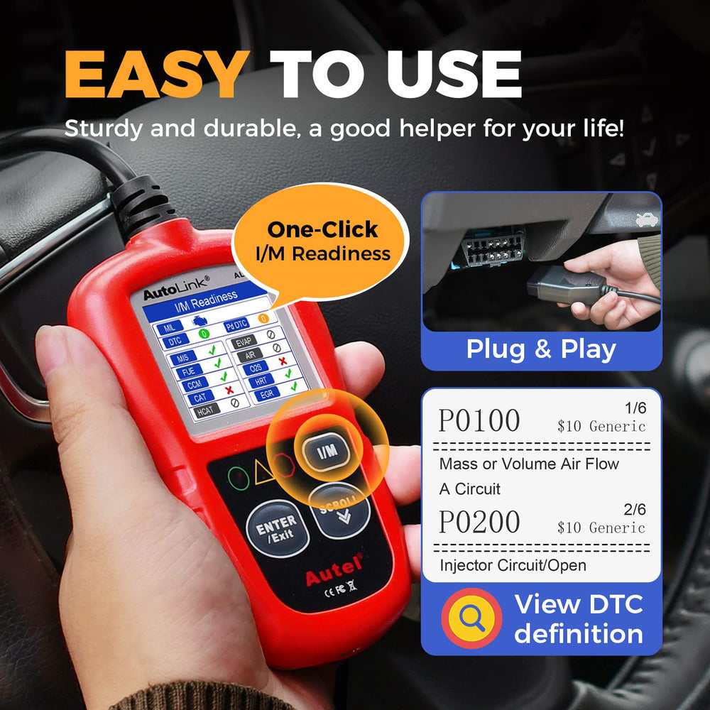Autel AL319 held in hand to show size and portable convenience benefit