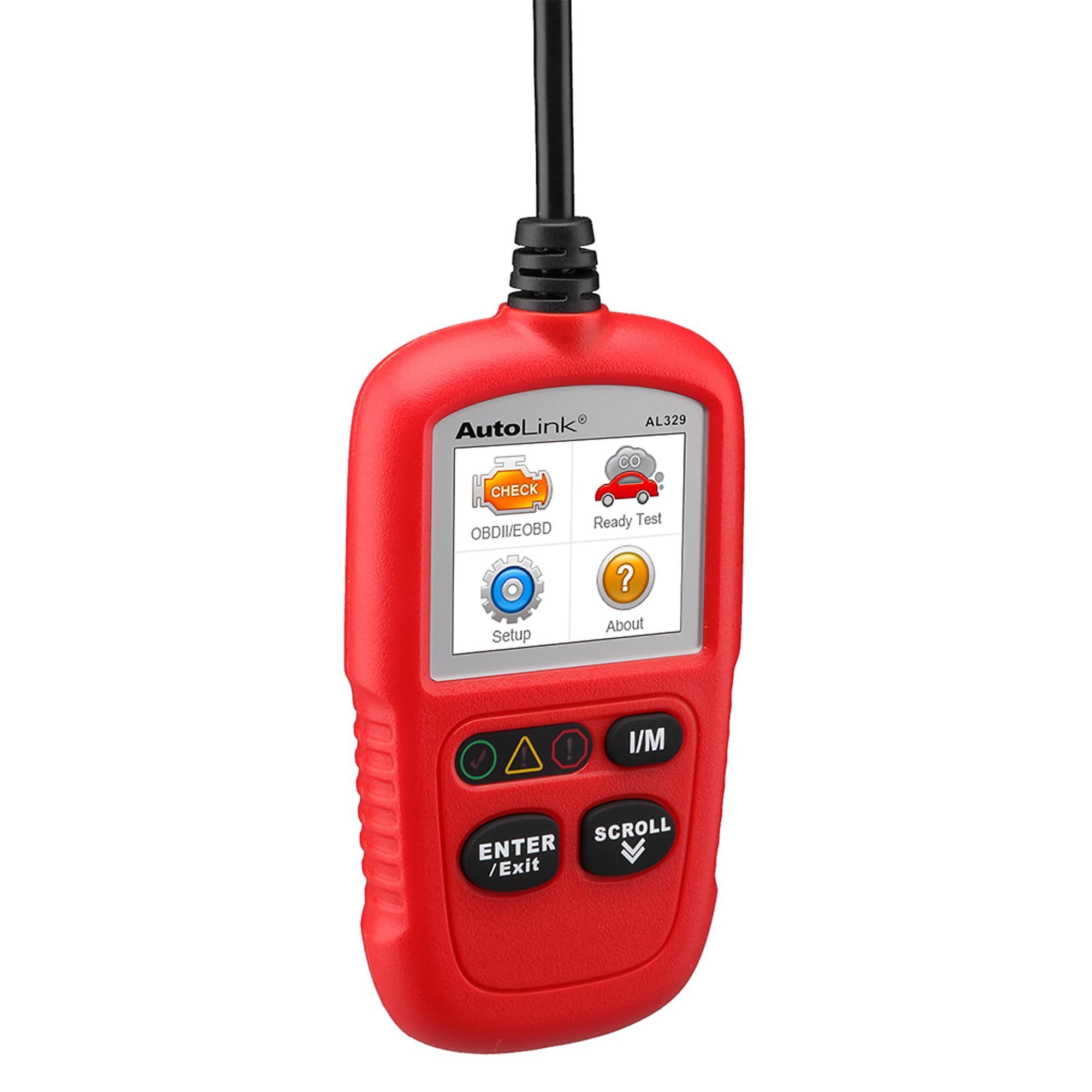 Autel AL329 plugged into car OBDII port demonstrating quick plug-and-play benefit