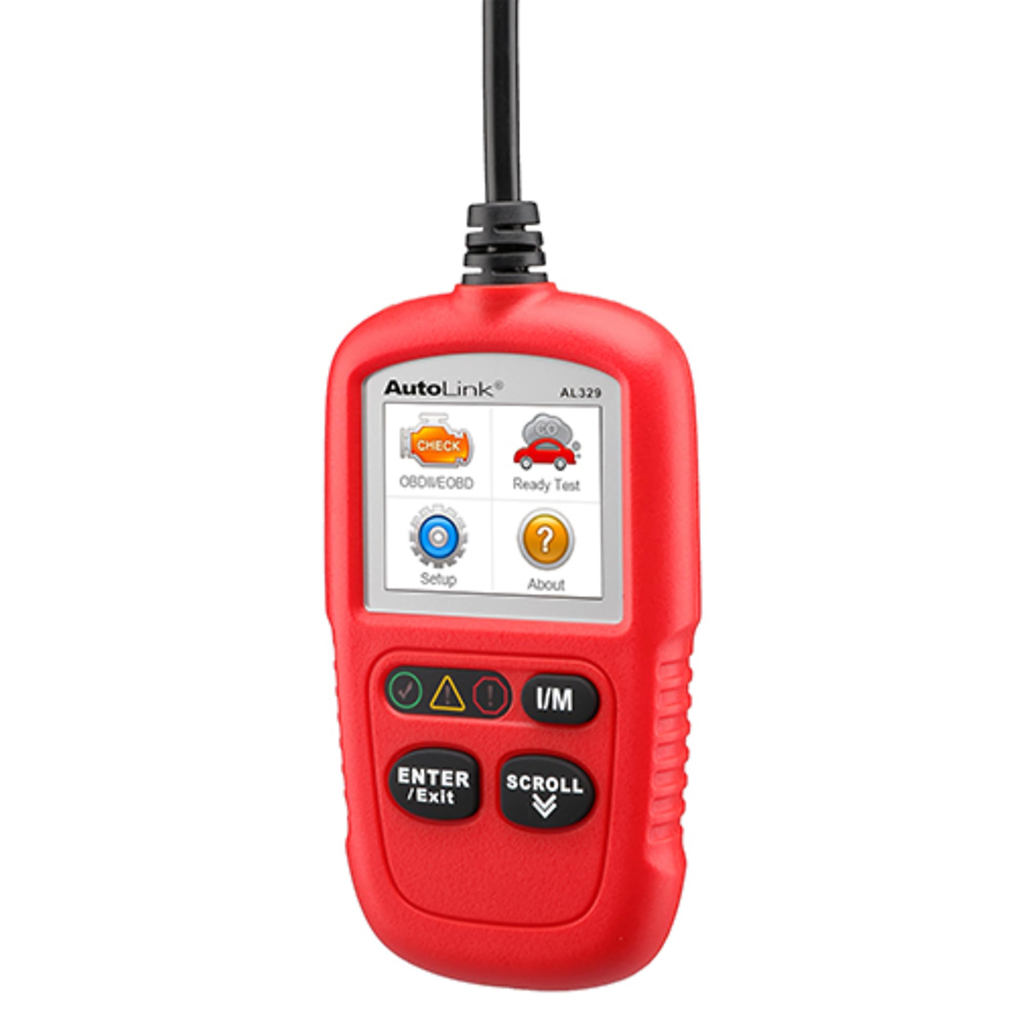 Autel AL329 closeup of color TFT display for clear live data reading