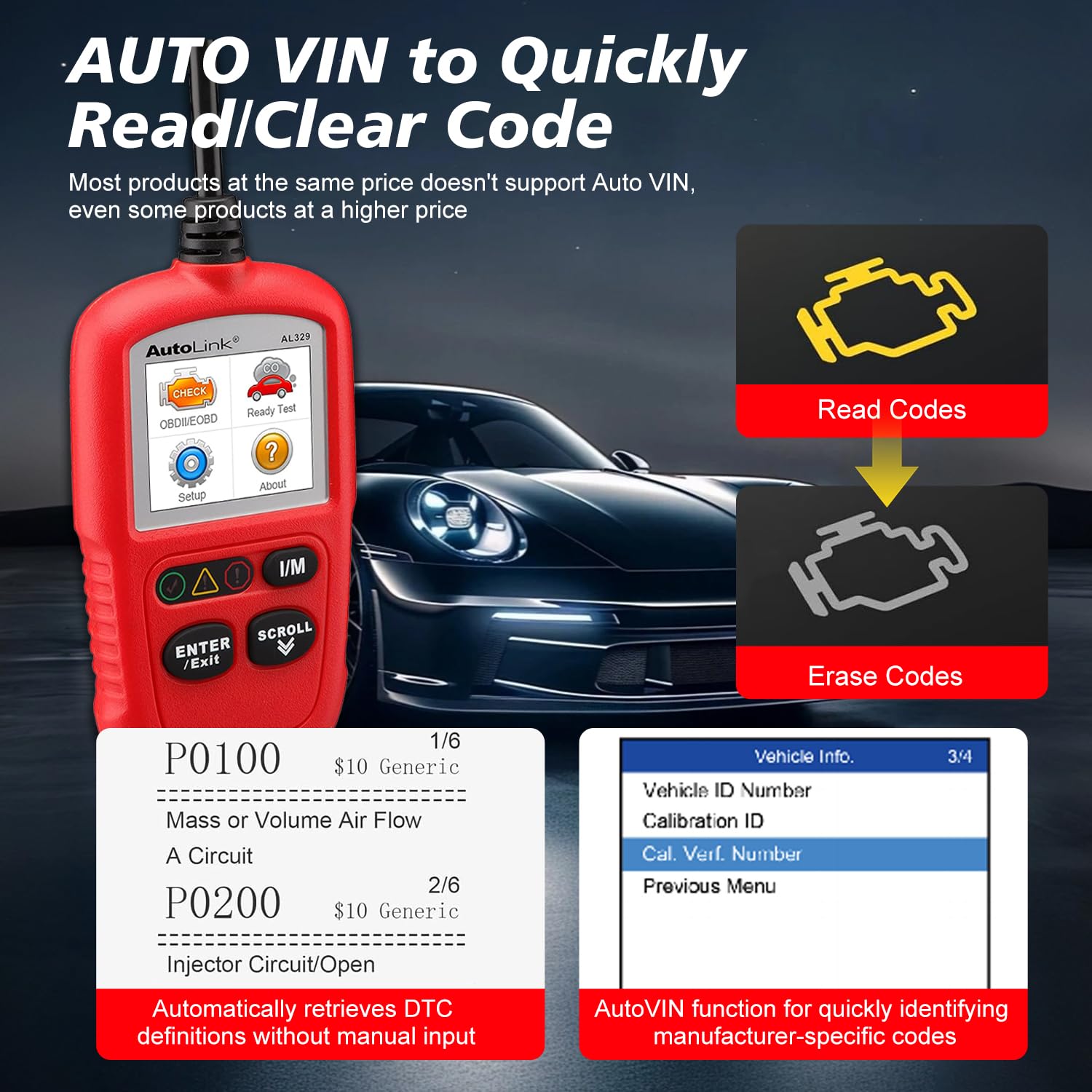 Autel AL329 LED status indicators showing readiness feedback for inspections