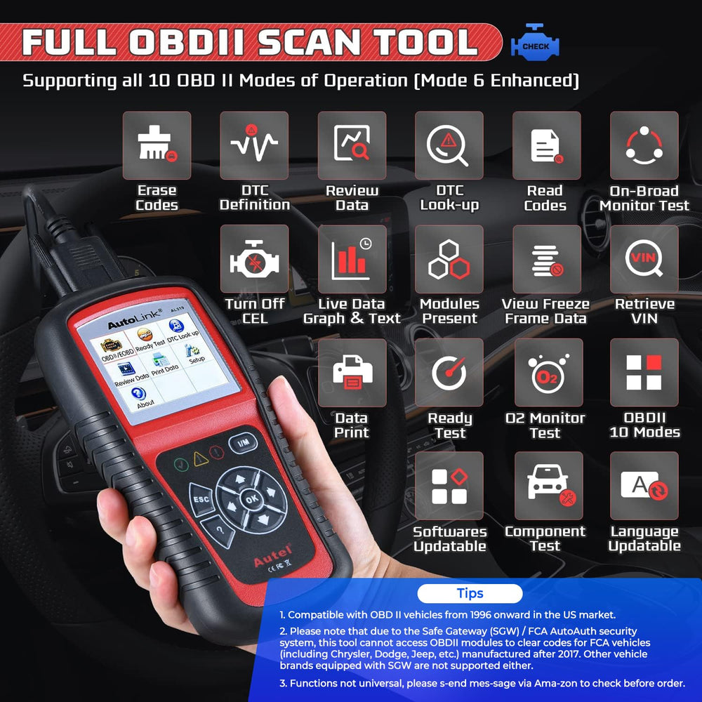 Autel AL519 rear housing and textured grip for secure handling