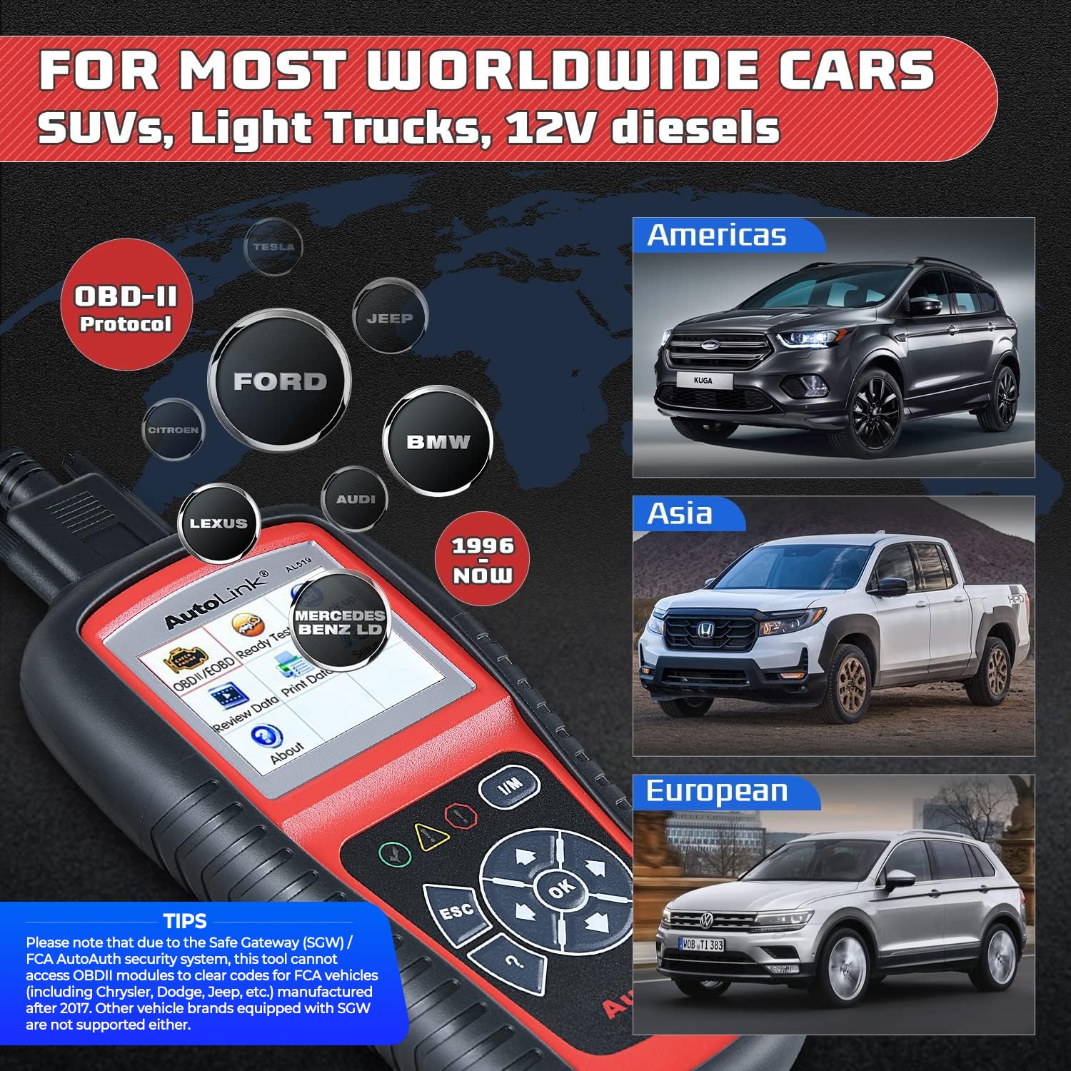 Autel AL519 plugged into vehicle OBD port demonstrating in-car troubleshooting