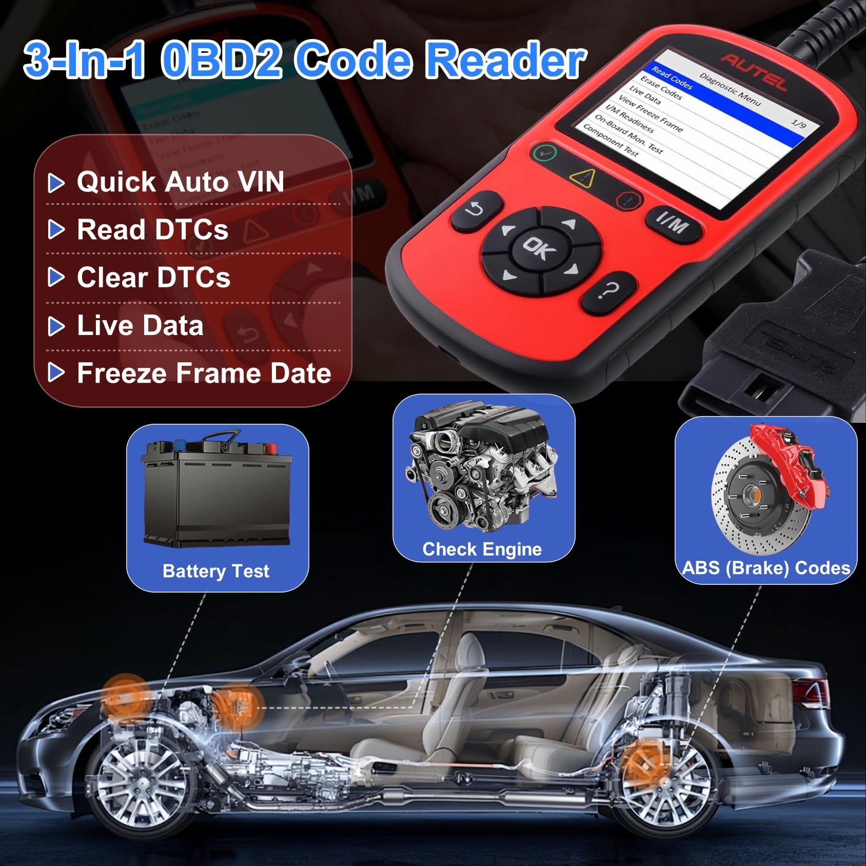 Autel AL549 battery test results screen for clear charging assessment