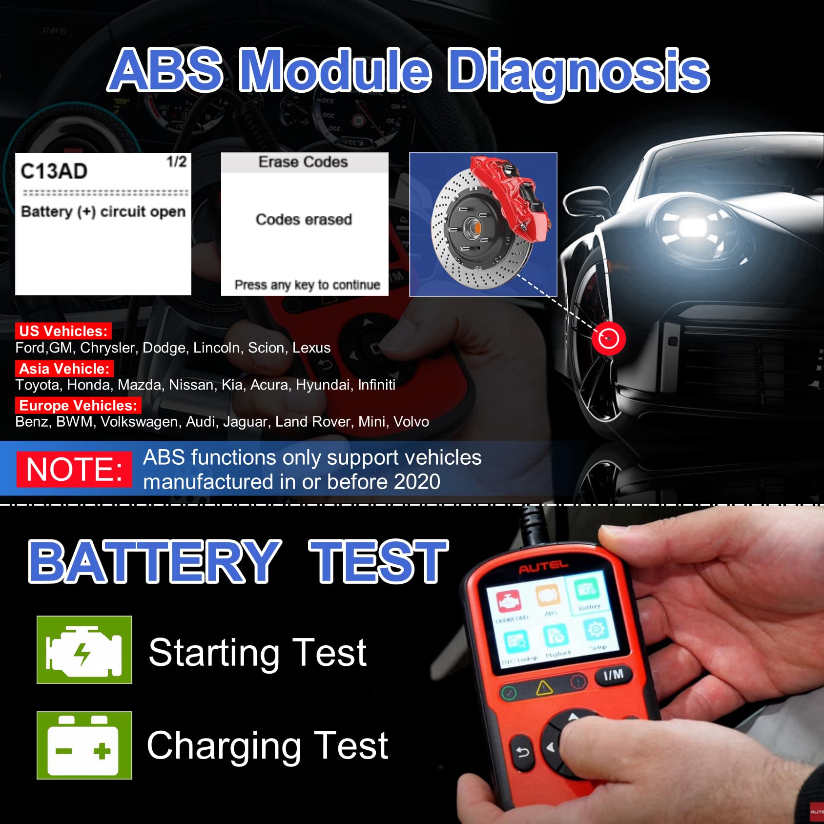 Autel AL549 plugged into vehicle OBD2 port for fast diagnostics