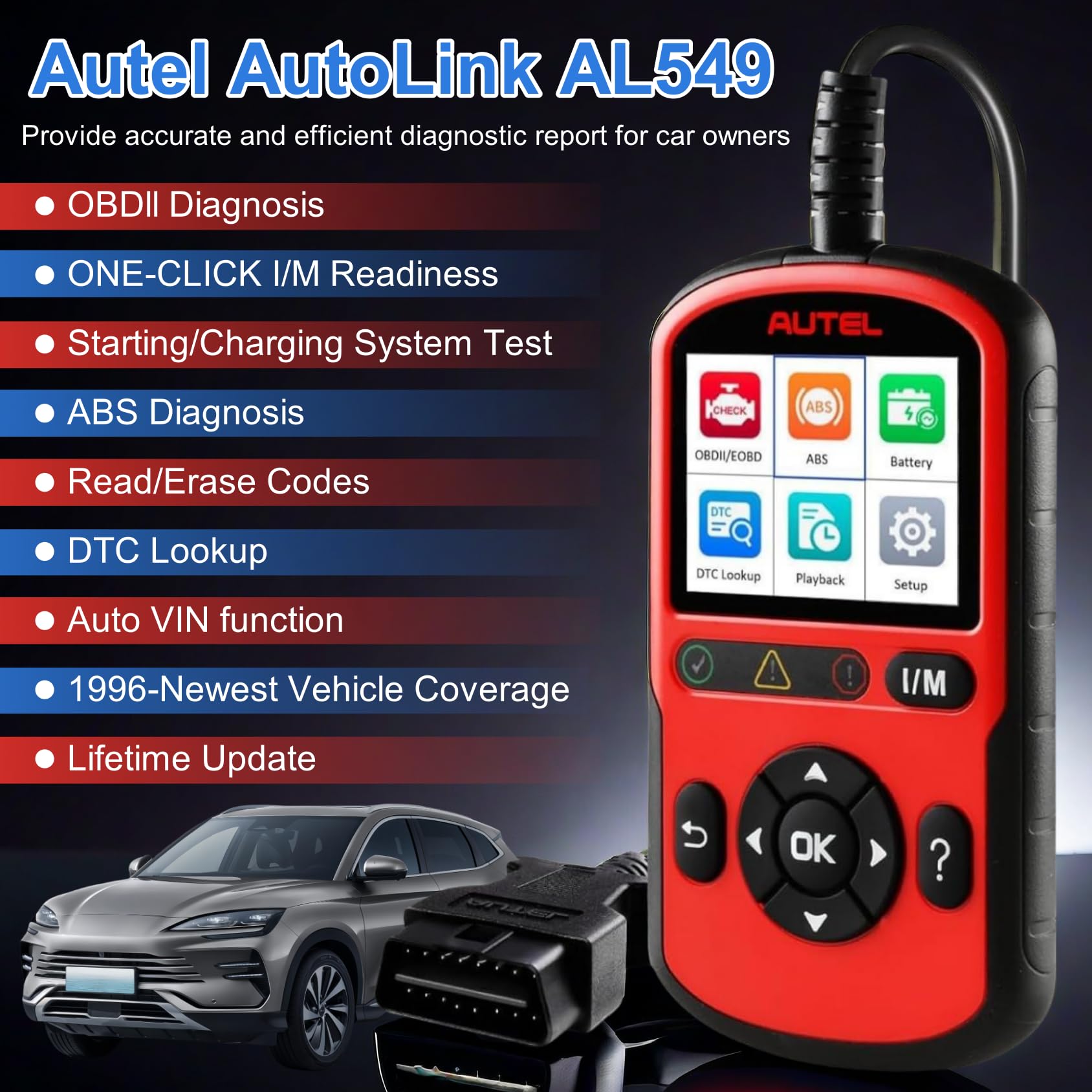 Autel AL549 displaying live-data stream for quick engine parameter checks