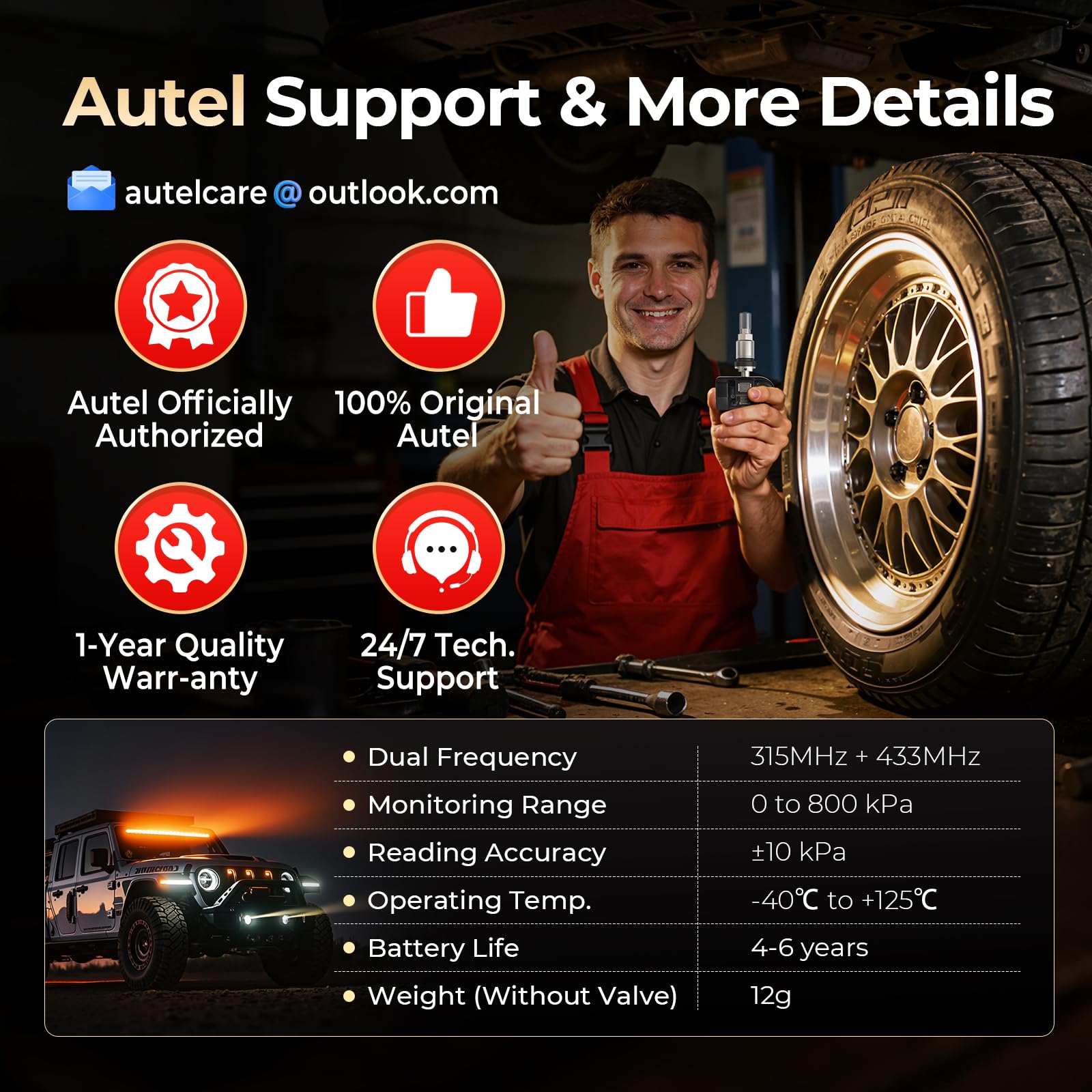 Autel sensor in garage lifestyle setting showing professional-grade replacement