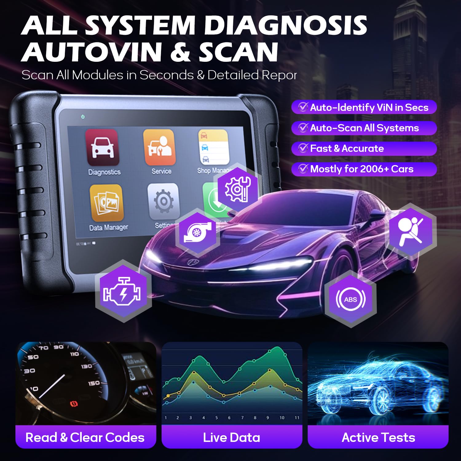 Autel MK808Z rear tablet texture showing ergonomic grip for workshop use