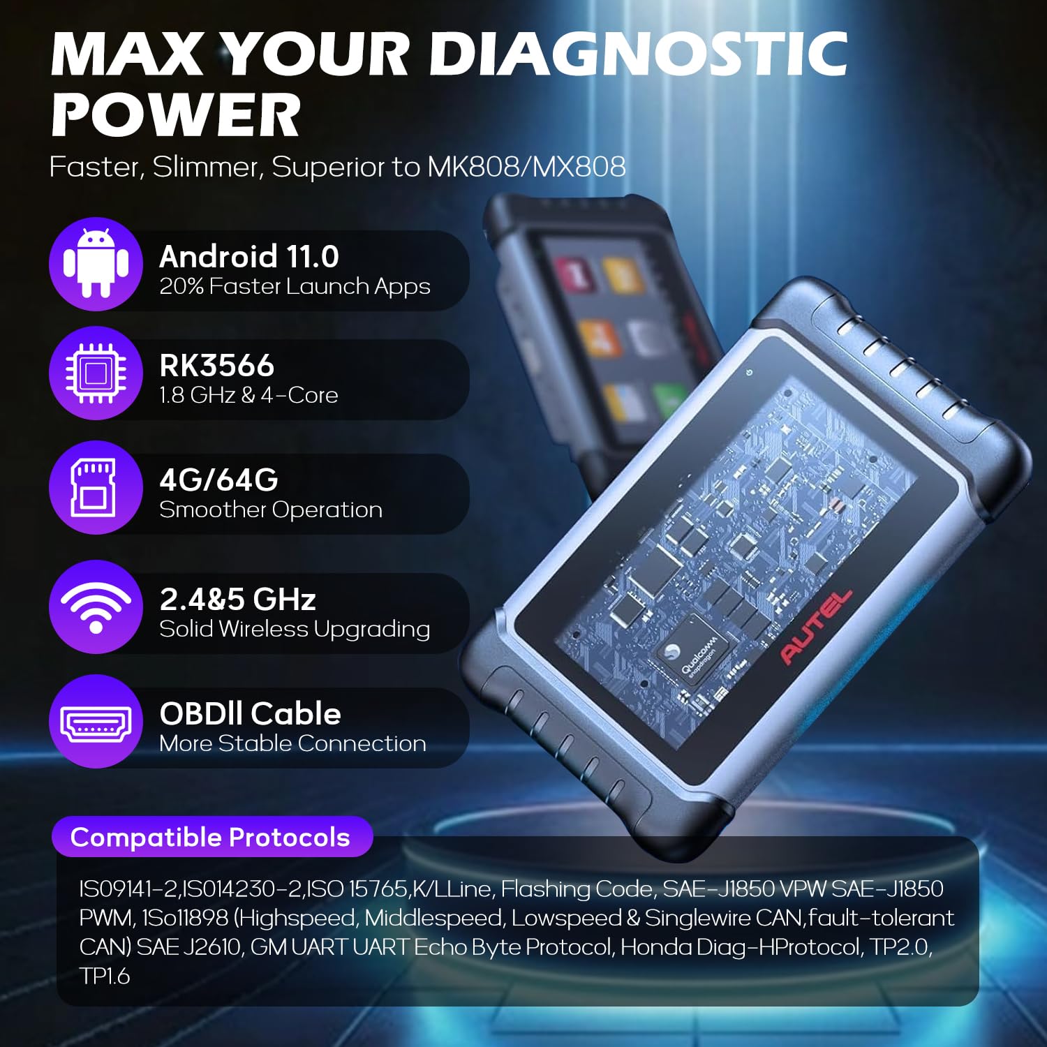 Autel MK808Z printing diagnostic report over Wi-Fi, simplifies customer records