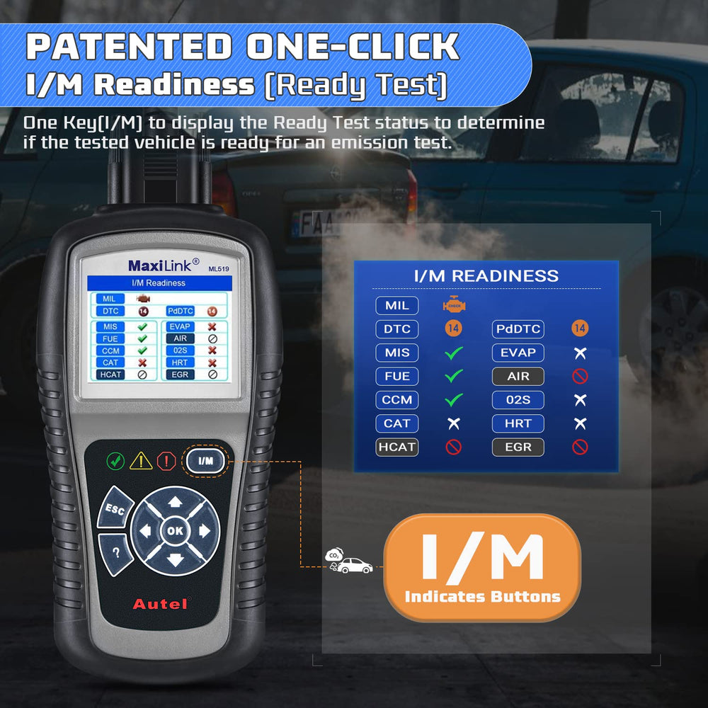 Autel ML519 plugged into vehicle OBD2 port for immediate diagnostics