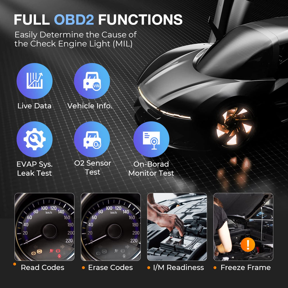 Autel ML629 menu listing ABS and SRS functions for targeted system checks