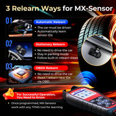 Autel sensor mounted on wheel demonstrating correct installation and safety