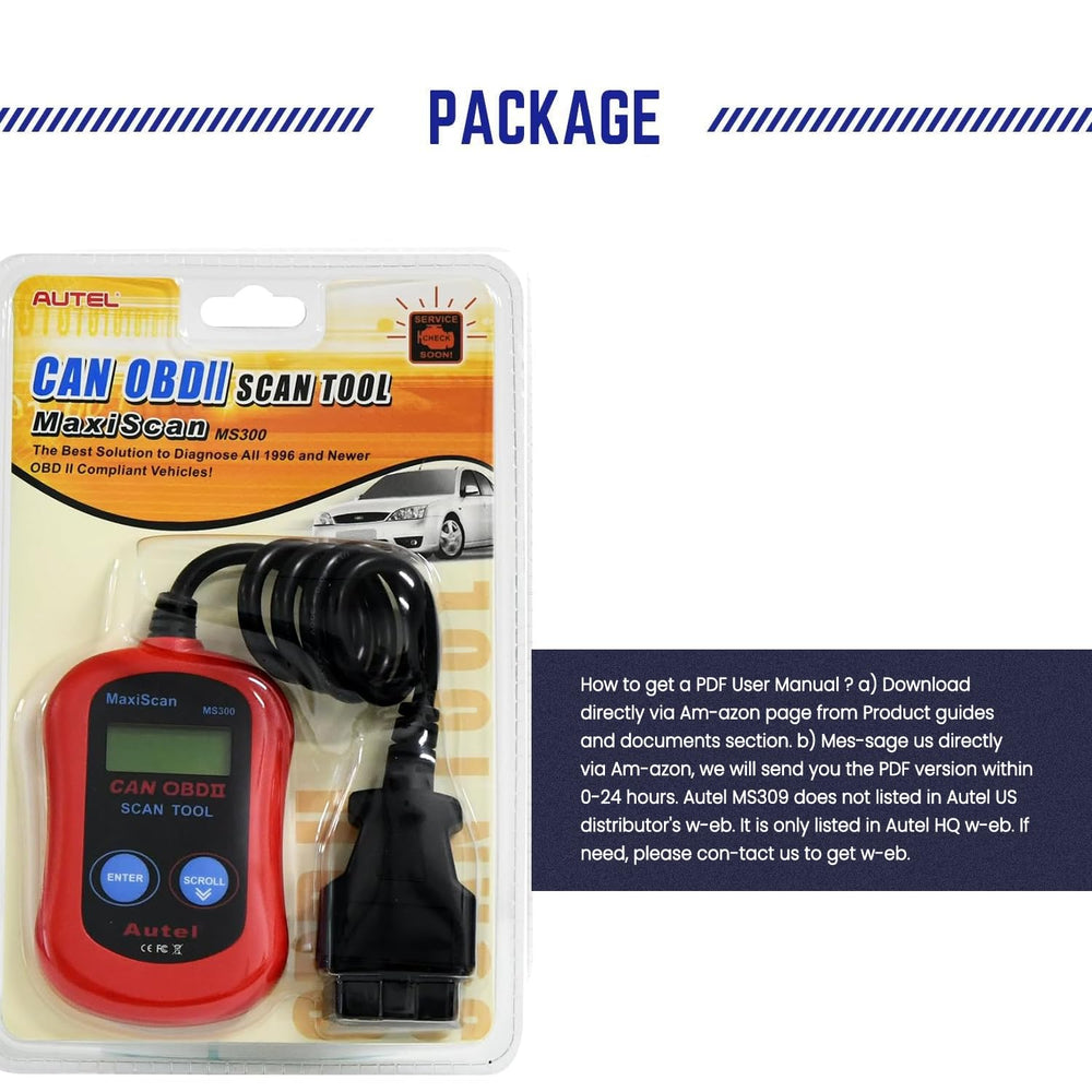 Autel MS300 on garage workbench near car, Autel practical for DIY repairs
