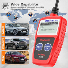 Autel MS309 OBD-II connector and cable showing sturdy plug and reliable connection