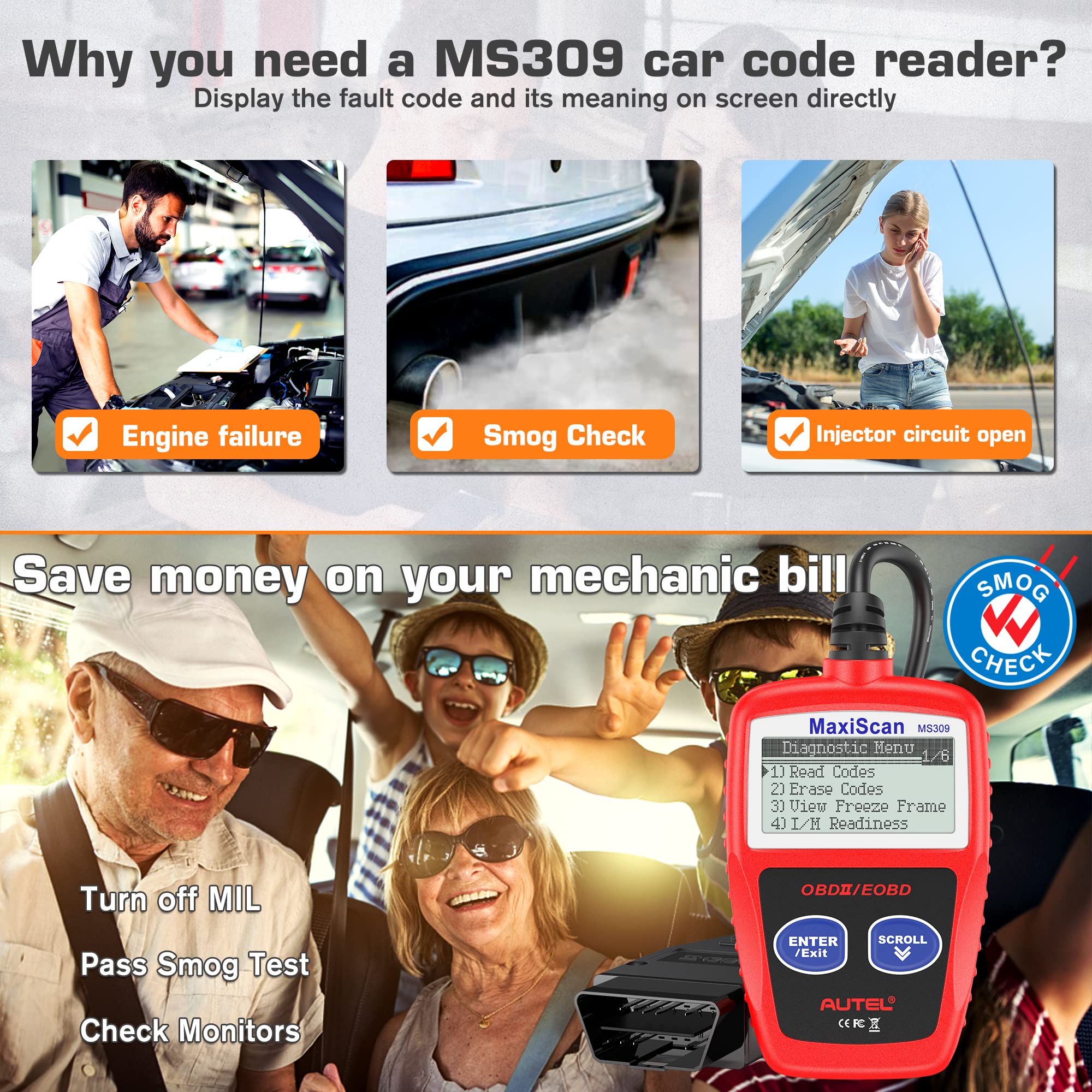 Autel MS309 beside a smartphone to show compact size and easy storage benefit