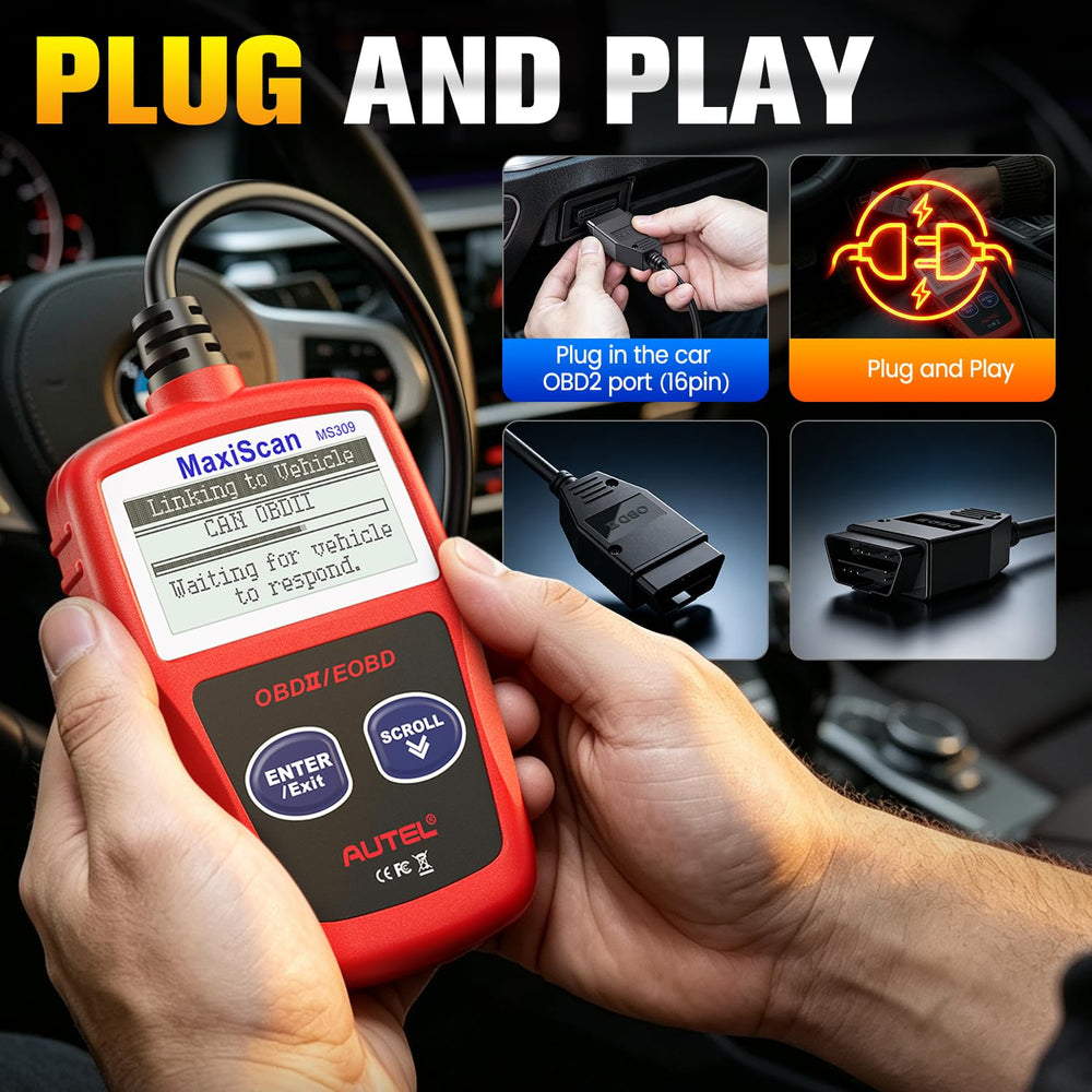 Autel MS309 showing VIN and calibration IDs to verify vehicle ECU information