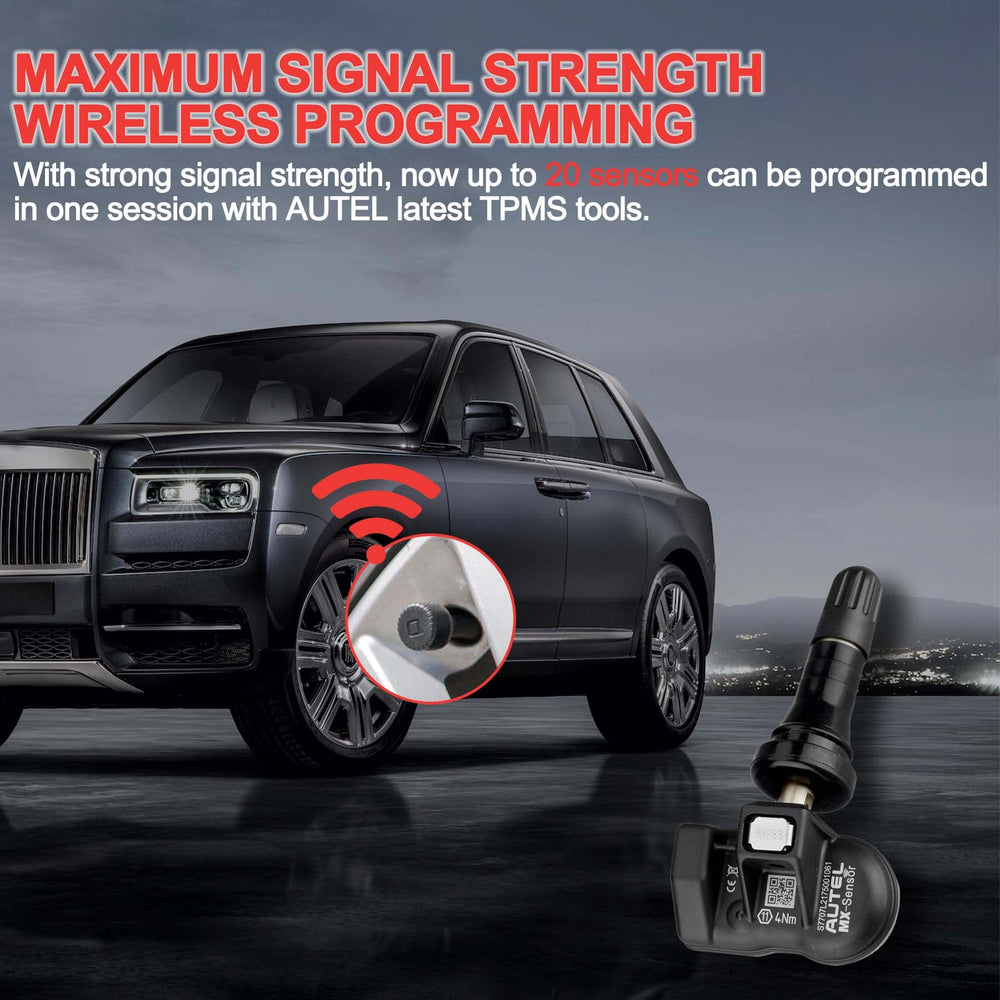 Autel MX mounted on wheel demonstrating strong signal access and secure fit on rim