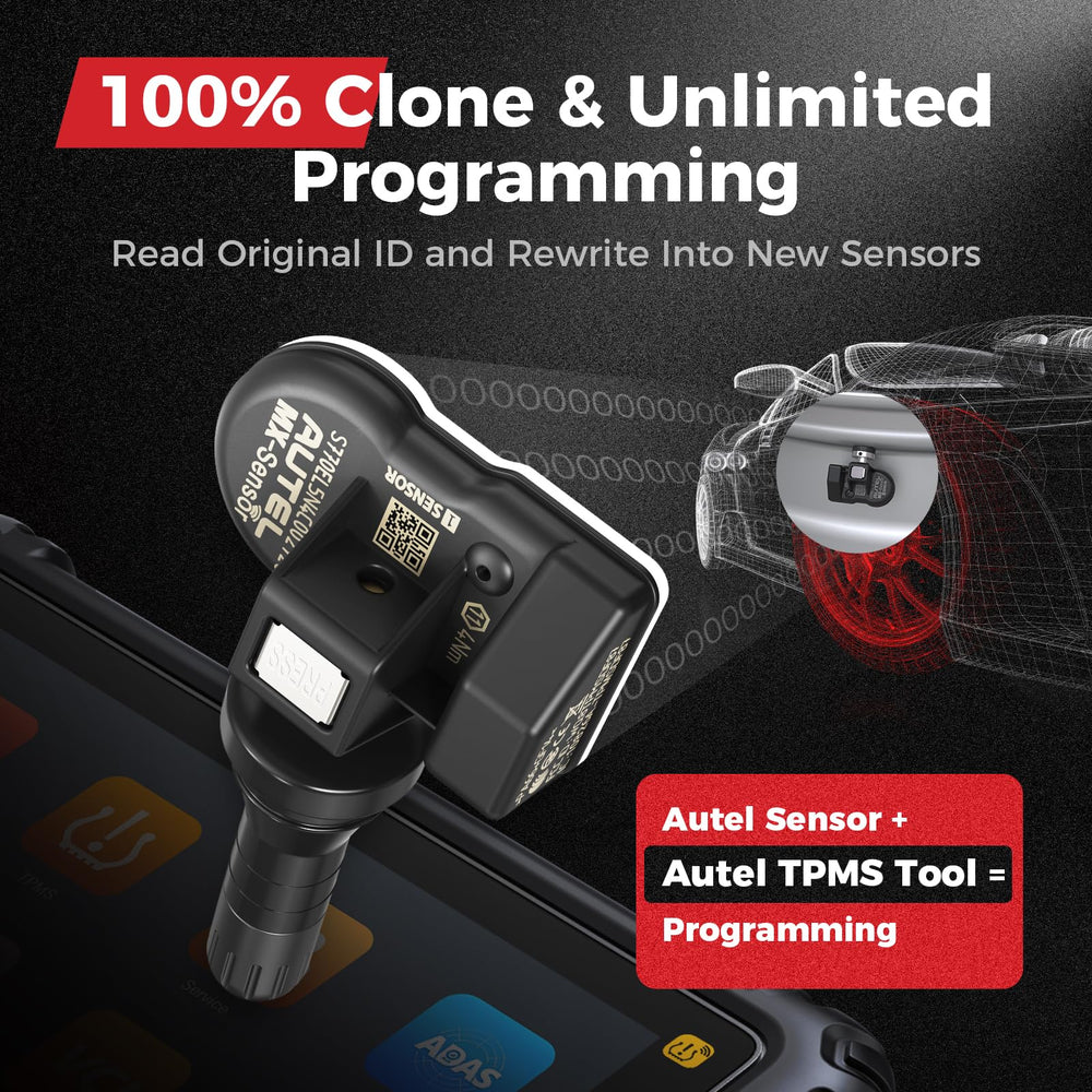 Autel MX-Sensor internal chip and label detail showing upgraded 88-series performance