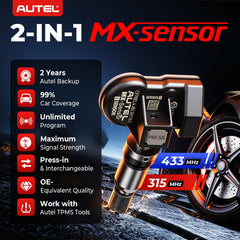 Autel MX-Sensor close-up of valve stem showing easy swap benefit