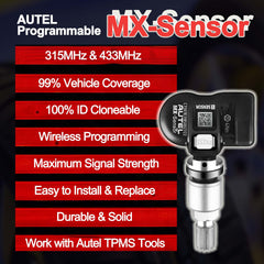 Autel MX sensor close-up of metal valve for durable press-in installation