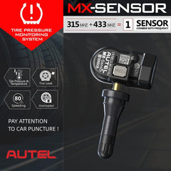 Autel MX-Sensor label showing 315MHz and 433MHz dual-frequency compatibility