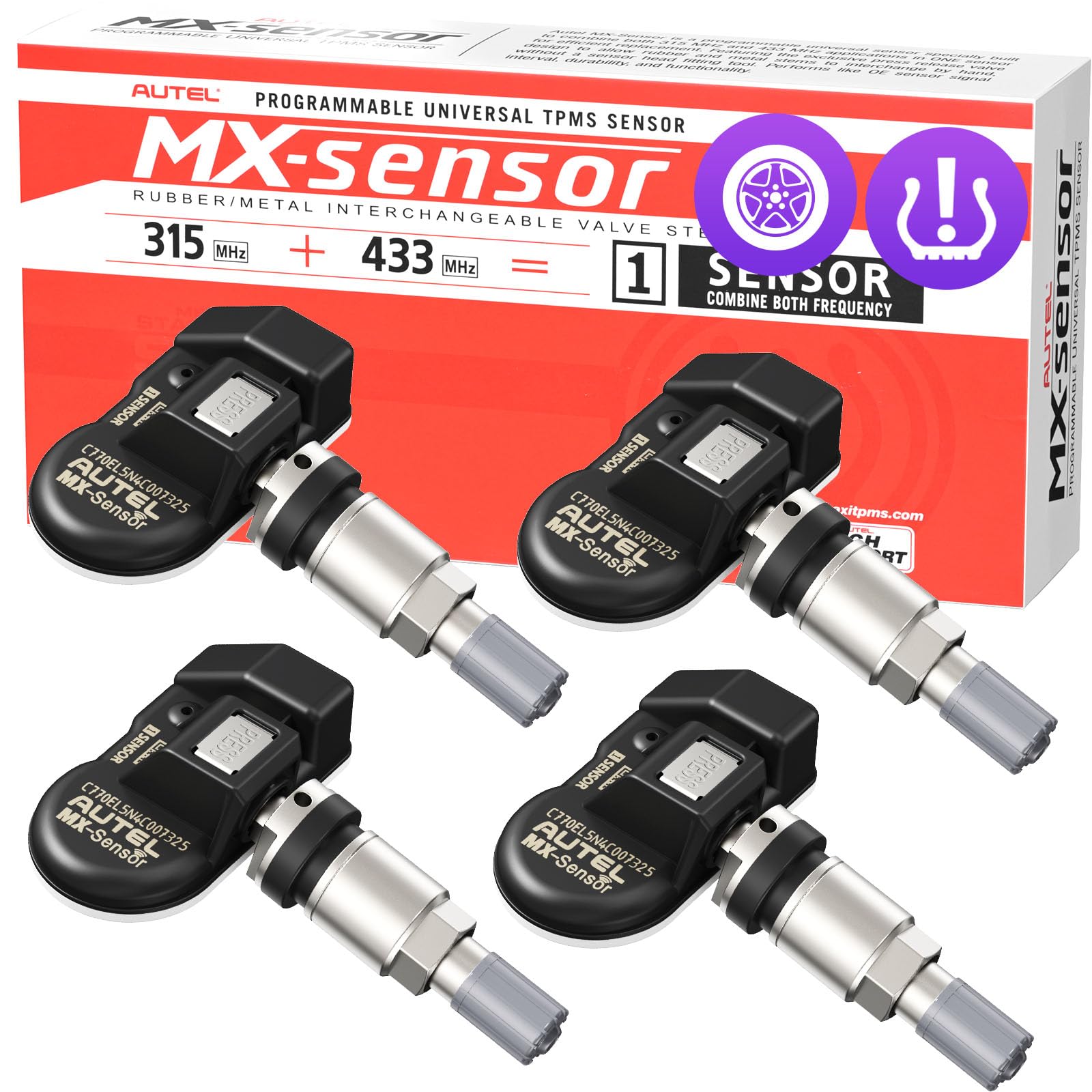 Autel MX-Sensor front packaging showing kit and benefits