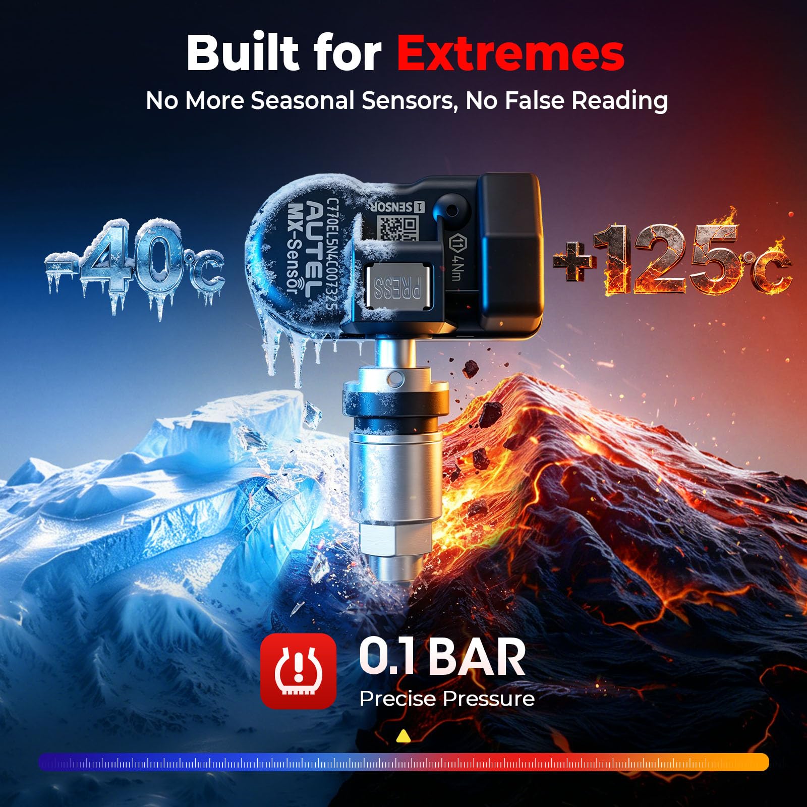 Autel MX-Sensor installed in wheel illustrating correct fitment
