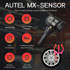 Autel MX-Sensor installed on rim demonstrating easy direct replacement