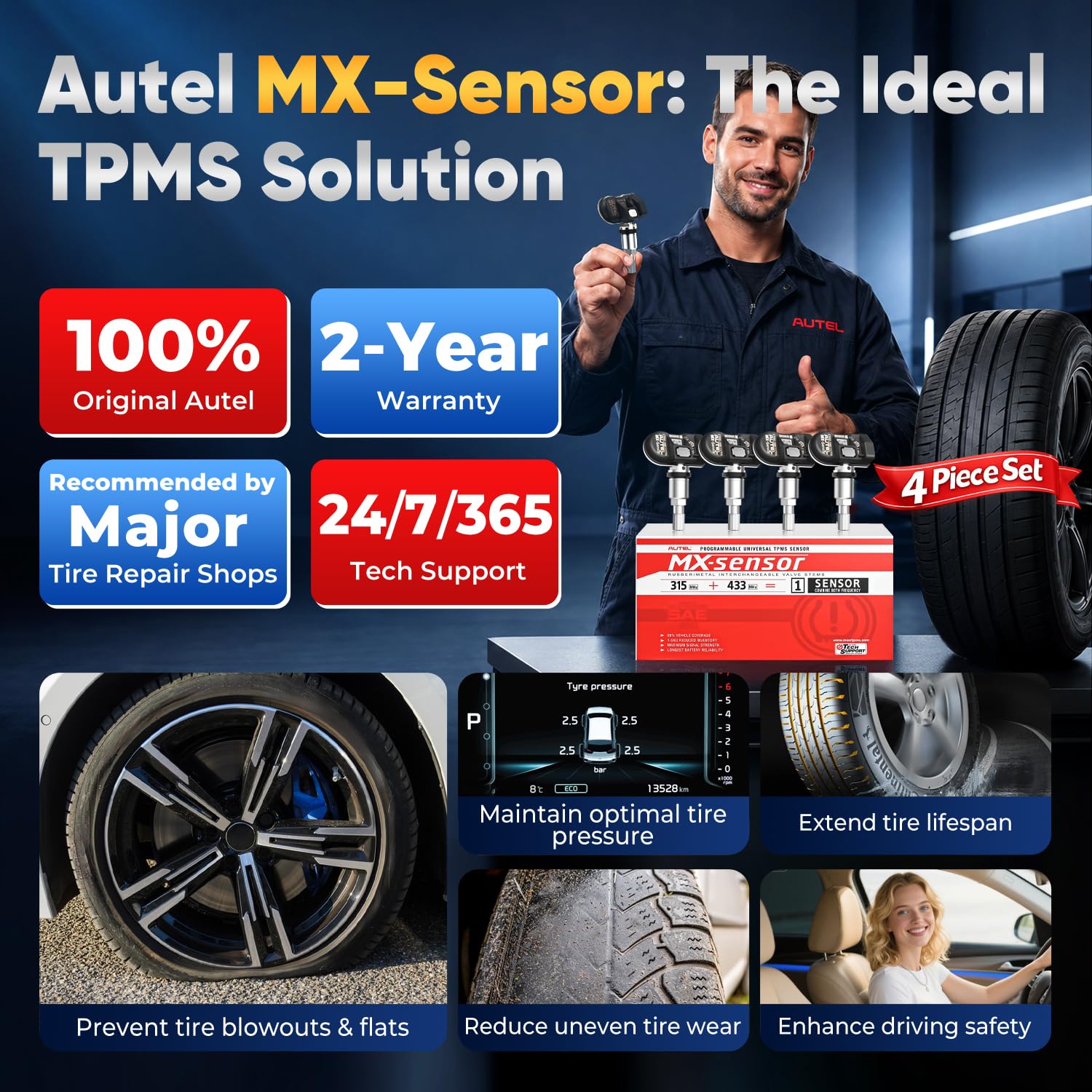 Autel MX‑Sensor in garage setting emphasizing shop productivity benefits