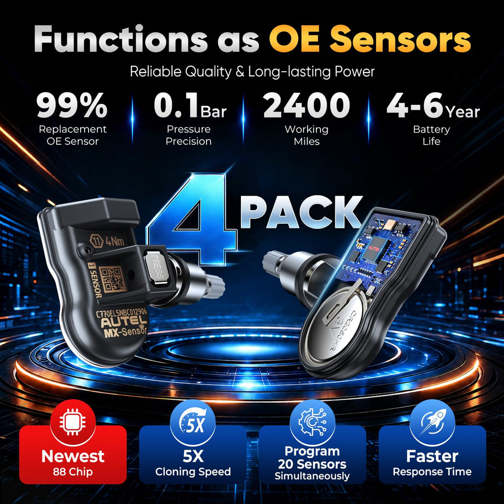 Autel MX‑Sensor metal valve detail highlighting rust‑resistant construction