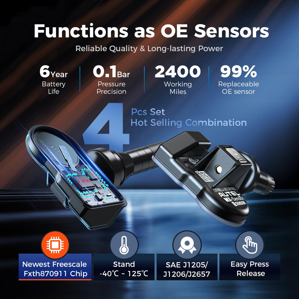 Autel MX-Sensor metal valve mounted on wheel demonstrating secure fit